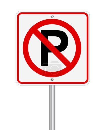 Illustration for NO PARKING traffic sign on white background - Royalty Free Image