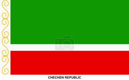 Flagge der CHECHEN REPUBLIK, CHECHEN REPUBLIK Nationalflagge
