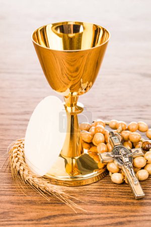 Photo for Communion chalice on the table - Royalty Free Image
