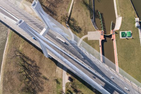 Photo for Aerial view of the highway in Wroclaw Poland - Royalty Free Image
