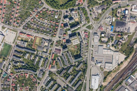 Téléchargez les photos : Vue aérienne de la ville de Nysa - en image libre de droit