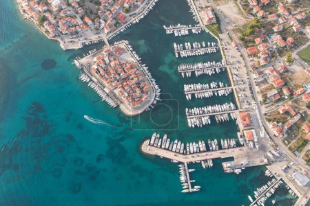 Photo for Aerial view of the Croatia coastline   near Vodice city. - Royalty Free Image