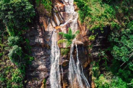 Téléchargez les photos : Majestic waterfall in Caparao, Minas Gerais, Brazil deep in the jungle - en image libre de droit