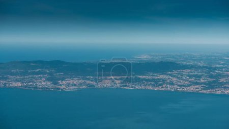 An aerial view of Portuguese Riviera coast leading up to Cascais
