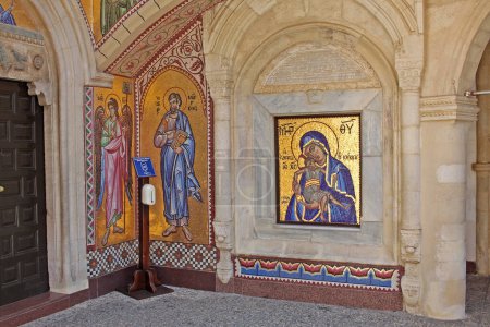 Photo for Troodos Mountains, Cyprus - 5 September 2022: The Holy Monastery of the Virgin of Kykkos was founded  around the end of the 11th century. Monastery keeps the icon of the Mother of God of Kykkiotissa - Royalty Free Image