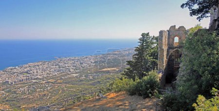 Photo for Kyrenia, Cyprus - 9 September 2022: View of Kyrenia from Saint Hilarion Castle - Royalty Free Image