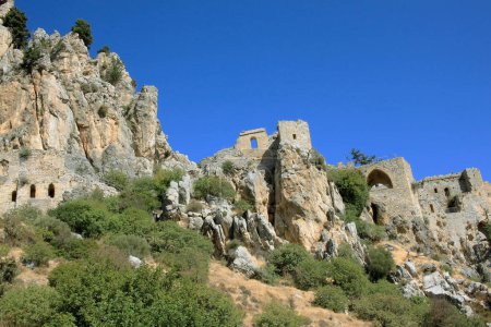 Photo for Kyrenia, Cyprus - 9 September 2022: Saint Hilarion Castle lies on the Kyrenia mountain range - Royalty Free Image