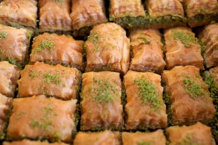 Photo for Fresh Baklava Turkish dessert - Royalty Free Image