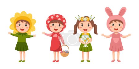 Photo for Happy Easter cute cartoon character vector set. Festival and cultural holiday concept - Royalty Free Image