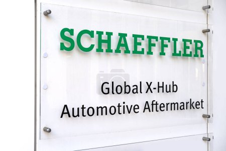 Photo for Global company Schaeffler Group office, automotive supplier, German efficiency and productivity in modern work environment, Automotive Technologies in Frankfurt, Germany - February 29, 2024 - Royalty Free Image