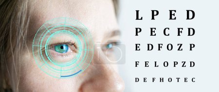 menschliches bionisches Auge, Spitzentechnologie, Visionärer technologischer Fortschritt und futuristische Vision, kybernetische Innovation, Wiederherstellung des Sehvermögens