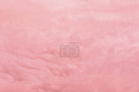 rosa Schaffell-Textur mit weichen Haaren, Naturfell für Designer, das Konzept der Verarbeitung, die Produktion von Kürschnerprodukten, Stressabbau, psychologischer Stress