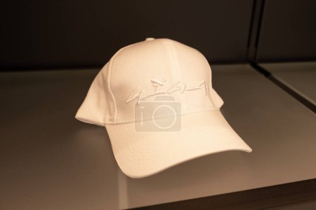 Photo for Branded cap in Gigafactory Berlin-Brandenburg Tesla, Automotive industry manufacturing location in Europe, Berlin, Germany - April 26, 2024 - Royalty Free Image