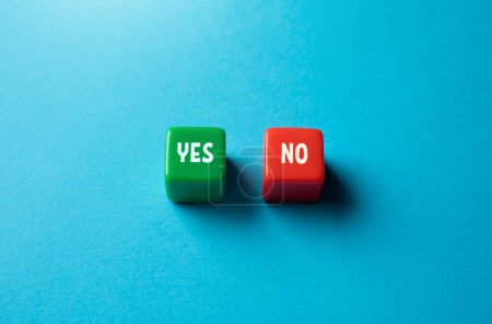 Photo for Yes or No. Choice between acceptance and rejection. Decision making, voting. Weighing the pros and cons. Symbol of power and responsibility, informed choices - Royalty Free Image