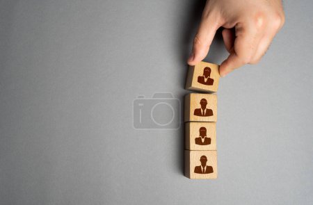 Photo for Assemble a team of people. Recruitment seeking to fill job openings Putting people in their places. Opening of new jobs. Login to project. Attract investors who provide financial support - Royalty Free Image