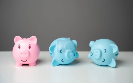 Latest savings. The best way to save money. A reliable and profitable way to save and invest. Economic depression. Stay in the black. A happy piggy bank among sad ones.