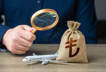Monitoring the payment of taxes in the aviation industry and turkish lira money bag. Fostering financial integrity, regulatory adherence, and sustainable growth. Budgeting and investment.