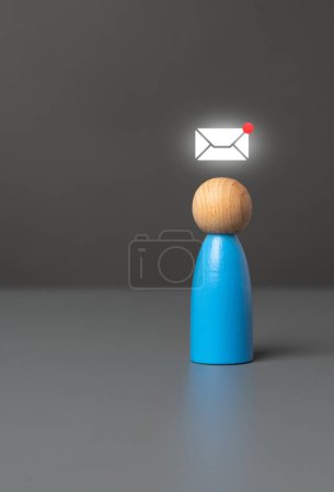 Photo for Receive a new letter. Receive an invitation. Contacts and communication feedback. An urgent letter. Get an email. Notifications. Keep up to date with events. Distribution of correspondence. - Royalty Free Image