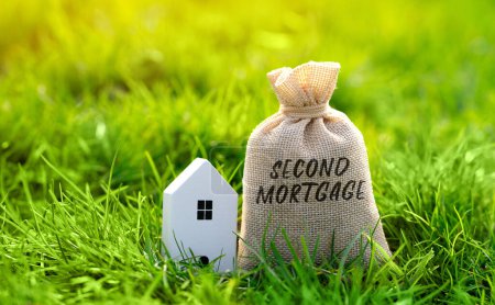 Second mortgage concept. Type of mortgage loan that is taken out on a property that already has a first mortgage. Real estate and finance