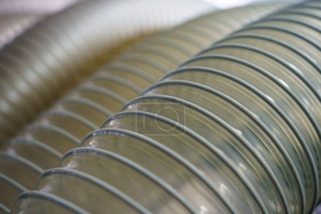 Téléchargez les photos : Flexible tuyau d'aspiration antistatique PUR pour la climatisation, tuyau flexi de fond, ventilation industrielle. - en image libre de droit