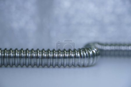 Photo for Stainless steel flexible hoses and flexi pipes, fittings and pressure joints. - Royalty Free Image