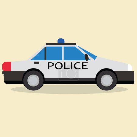 Photo for Police Car Side View Illustration - Royalty Free Image