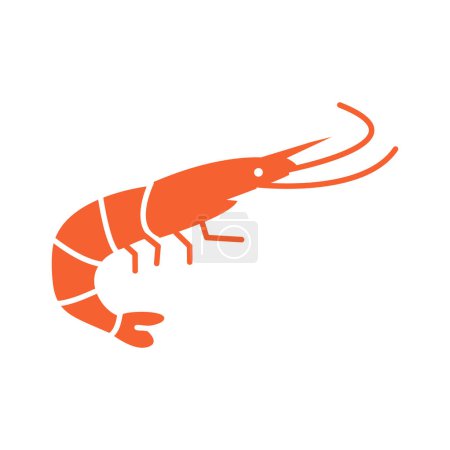 Téléchargez les illustrations : Crevettes icône conception clipart vecteur illustration isolé - en licence libre de droit