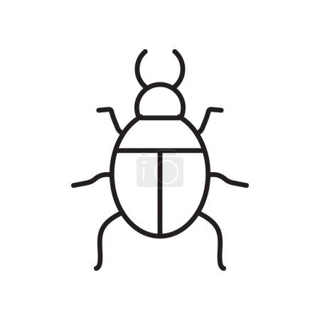 Téléchargez les illustrations : Modèle de conception de ligne d'icône de scarabée illustration isolée - en licence libre de droit