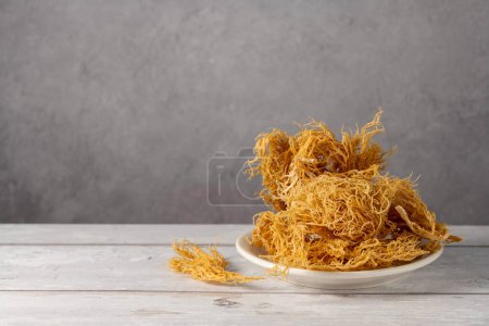Sea Moss, irish wild harvested dried seaweed, healthy used as food supplement, copy space