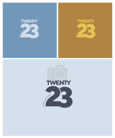 Ilustración de 2023 Feliz Año Nuevo diseño de tarjetas - Imagen libre de derechos