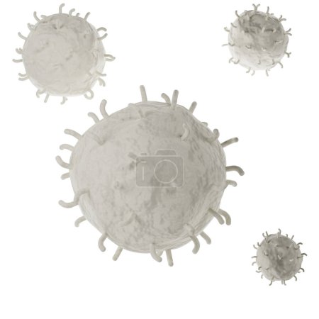 Photo for White blood cell 3d realistic icon analysis. Leukocytes medical illustration on white background with clipping path. - Royalty Free Image