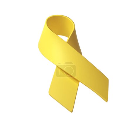 3D Gelbes Band Bewusstsein Adenosarkom, Blasenknochenkrebs, Endometriose, Sarkom, Spina Bifida Illustration.