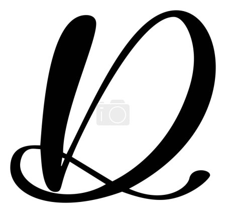 Hand drawn vector calligraphy letter D. Script font logo. Handwritten brush style flourish.
