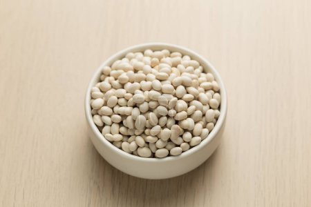 Photo for White Kidney Bean in a small white bowl. - Royalty Free Image