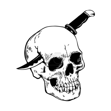 Photo for A knife stuck in the skull - Royalty Free Image