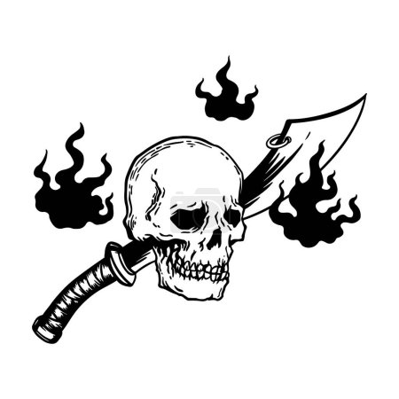 Photo for Black and white skull & sword - Royalty Free Image