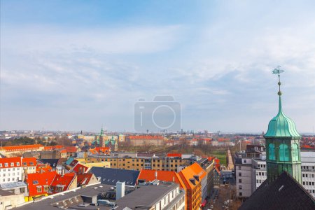 Panoramic view of the Copenhagen streets in Denmark