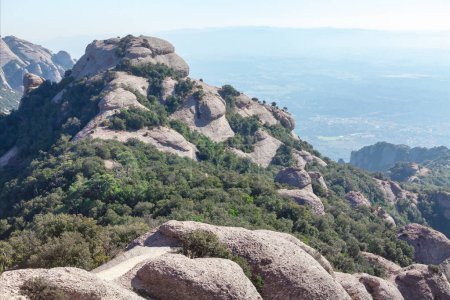 View of Montserrat from the top of the mountain, Catalonia, Spain