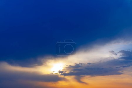 Sunset sky with blue clouds background. Sky with clouds weather nature cloud blue