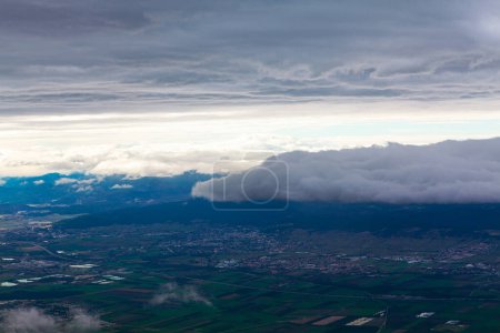 Photo for Mountains and suburbs of Vienna view from above - Royalty Free Image