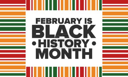 Mois de l'histoire des Noirs. Histoire afro-américaine. Célébré annuellement. En février aux États-Unis et au Canada. En octobre en Grande-Bretagne. Affiche, carte, bannière, fond. Illustration vectorielle