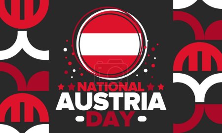 National Day in Austria. National happy holiday, celebrated annual in October 26. Austria flag. Patriotic elements. Poster, card, banner and background. Vector illustration