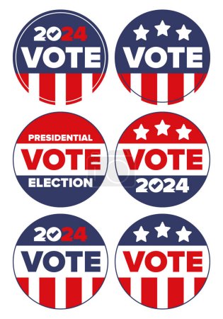 Presidential Election 2024 in United States. Vote day, November 5. US Election. Patriotic american element. Poster, card, banner and background. Vector illustration
