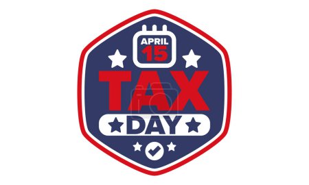 Illustration for National Tax Day in the United States. Federal tax filing deadline. Day on which individual income tax returns must be submitted to the government. American patriotic poster. Vector illustration - Royalty Free Image