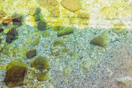 Stones under transparent sea water