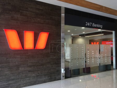 Photo for BRISBANE - DEC 23 2022:An empty Westpac bank branch.Westpac Group blamed the continued closures on the decline in the number of customers attending branches - Royalty Free Image