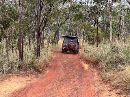 Photo for CAPE YORK, QLD - JUNE 13 2023:Australian off road vehicle driving on the Old Telegraph Track an iconic 4WD track in Cape York Peninsula in tropical far north of Queensland, Australia. - Royalty Free Image