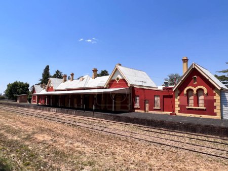 Photo for GLEN INNES, NSW - OCT 31 2023:The heritage historical building of Glen Innes Victorian railway station located on the Main Northern line in New South Wales, Australia. - Royalty Free Image