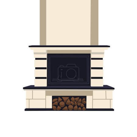 Illustration for Fireplace illustration isolated on white background - Royalty Free Image