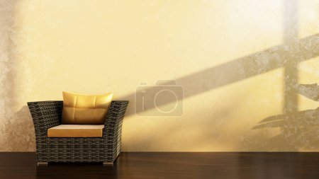 Photo for Large luxury modern bright interiors Living room mockup illustration 3D rendering image - Royalty Free Image